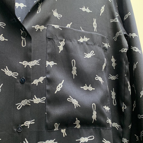 Zara Nautical Silk Like Blouse - Picture 2 of 4